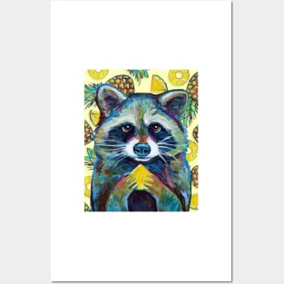 Summer Sweets CUTE RACCOON With Pineapple Posters and Art